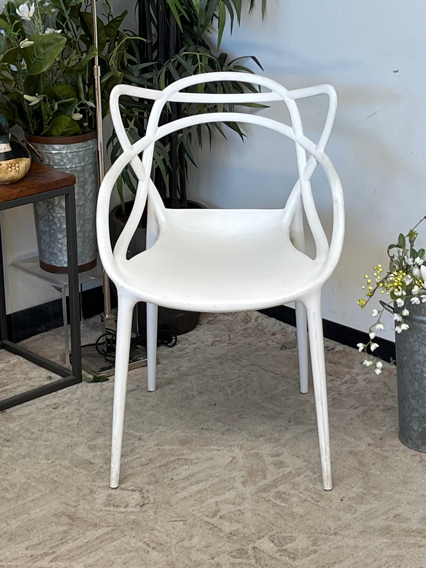 Modern White Outdoor Dining Armchair