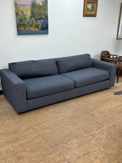 West Elm Dark Blue Linen Couch