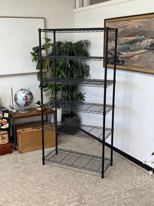 Industrial 72.5" Black Metal Rack