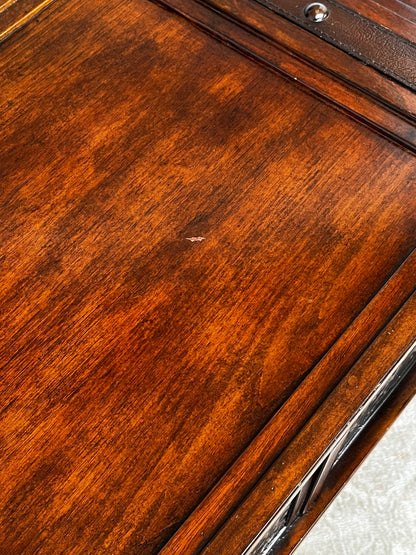 Faux Leather Wooden Console