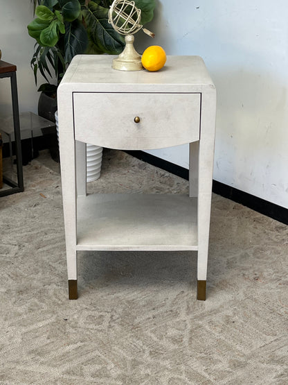 Modern Faux Raffia Nightstand