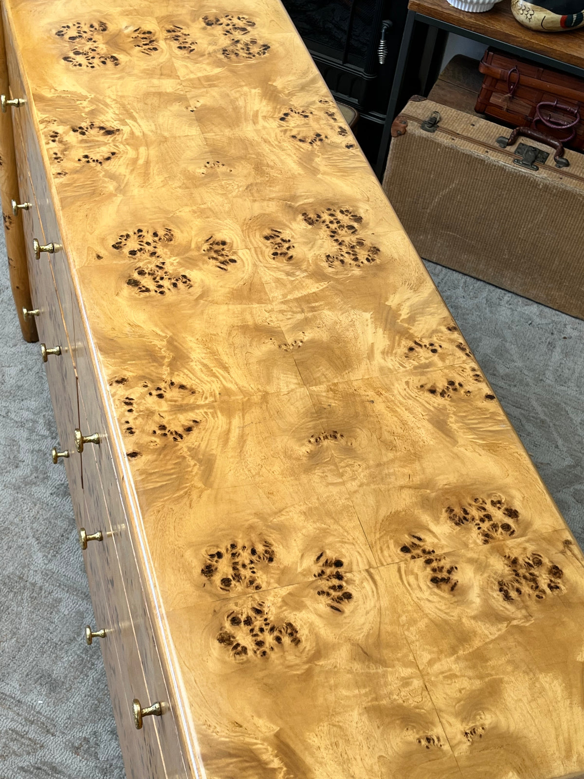 Burlwood 6-Drawer Dresser