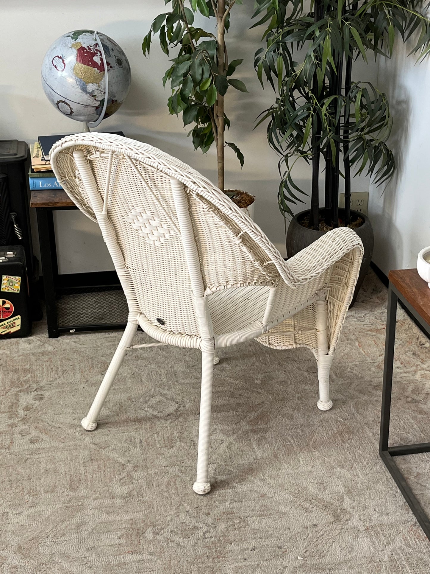 Hampton Bay White Woven Armchairs Set of 2