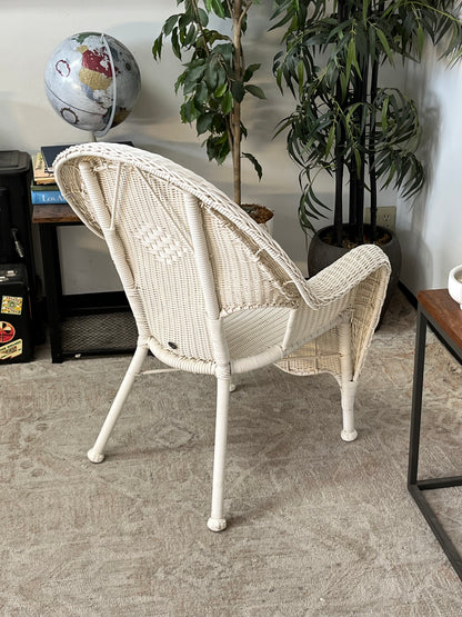 Hampton Bay White Woven Armchairs Set of 2