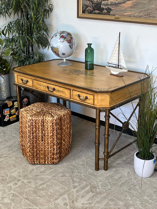 Antique Style Floral Pattern Writing Desk