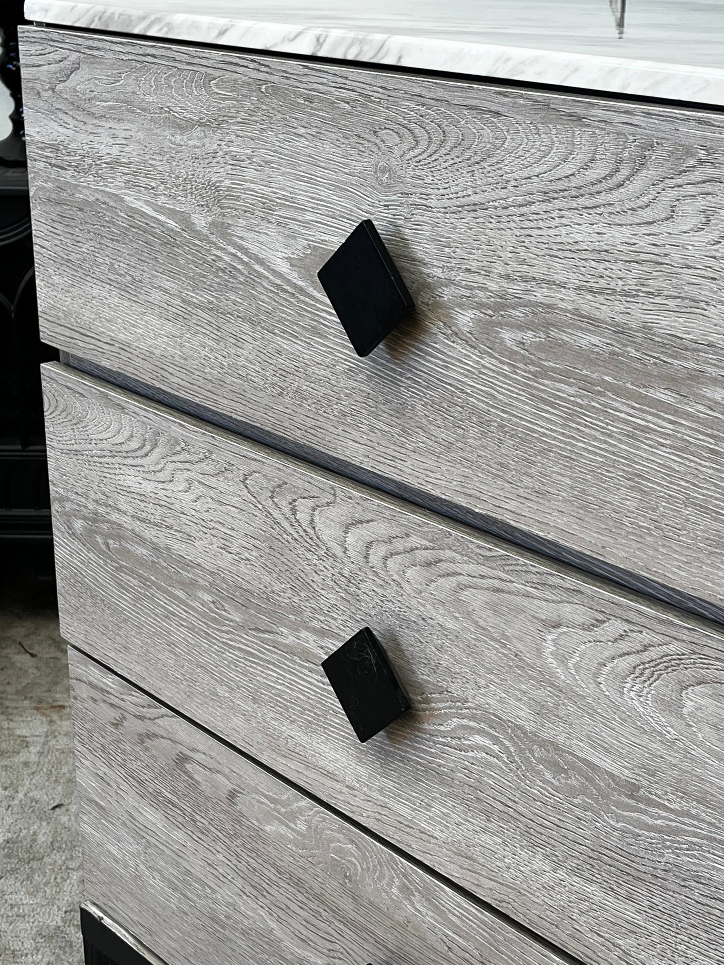 Modern Faux Marble Top Dresser