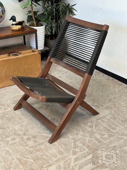 Outdoor Rope Back Armless Chair