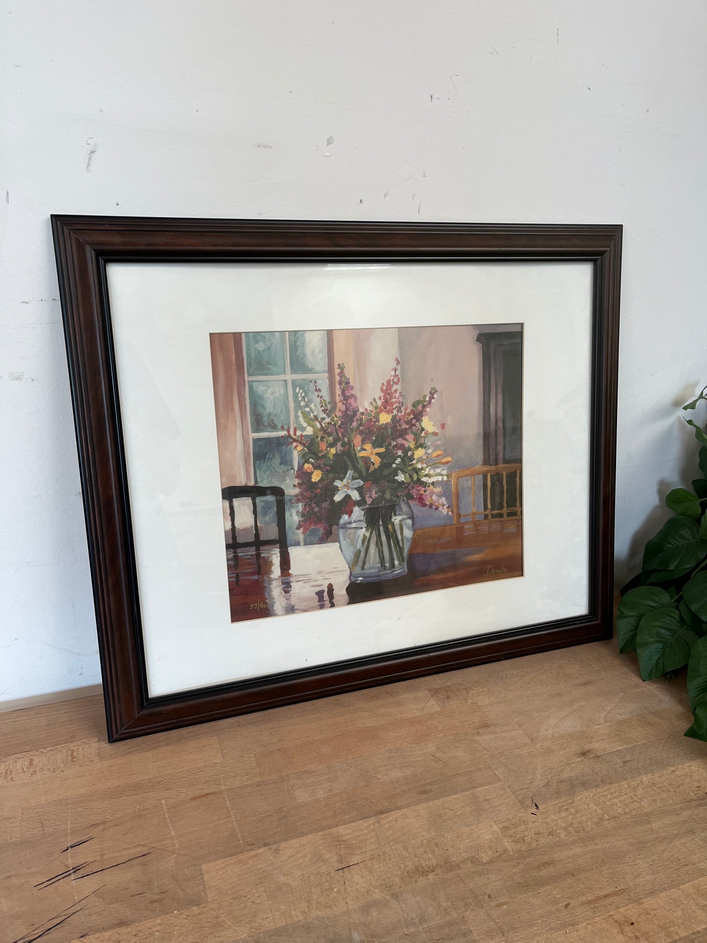 Framed Print "Red Flowers On Table" Artist Donita