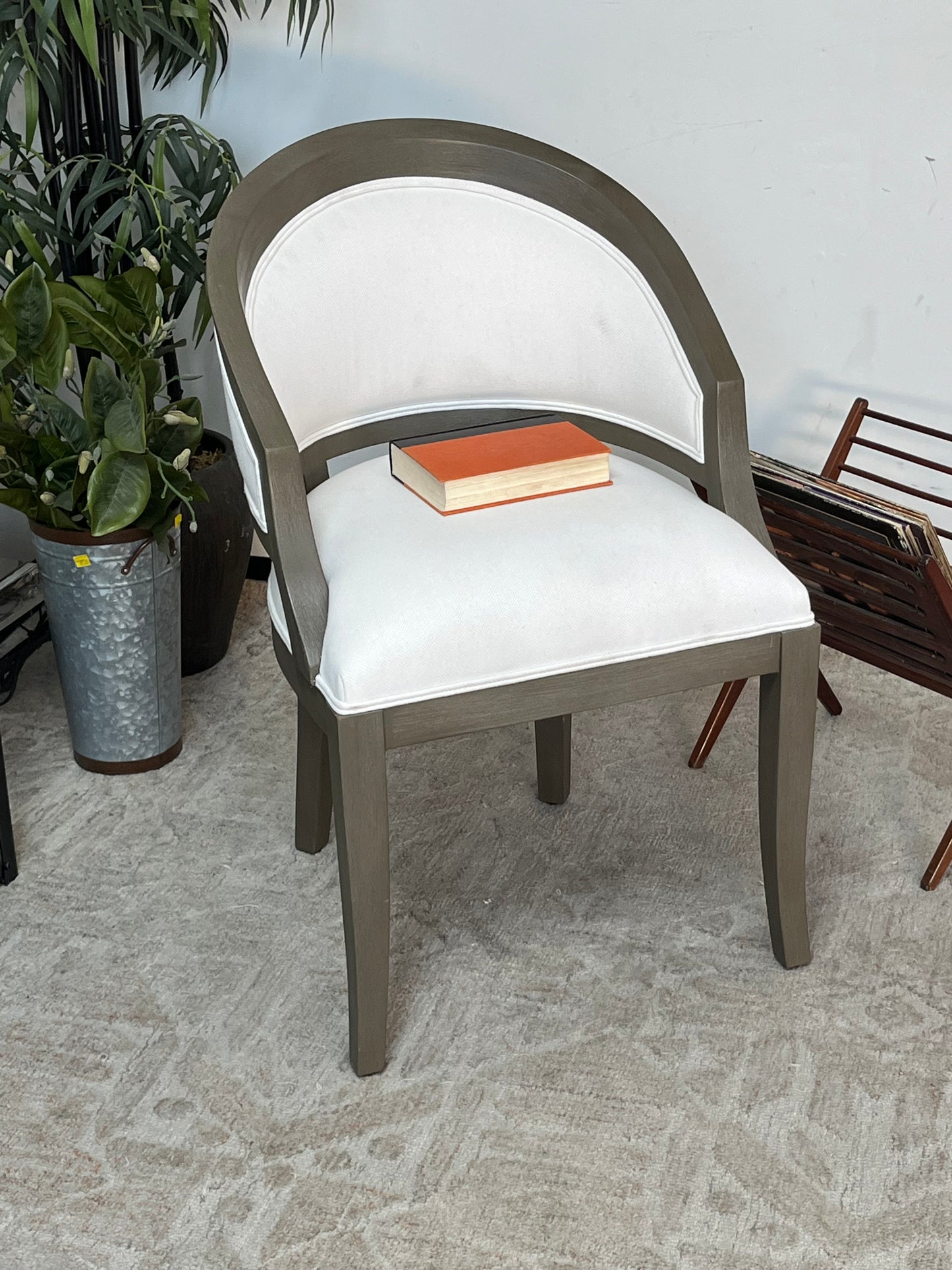 Modern White Upholstered Accent Chair