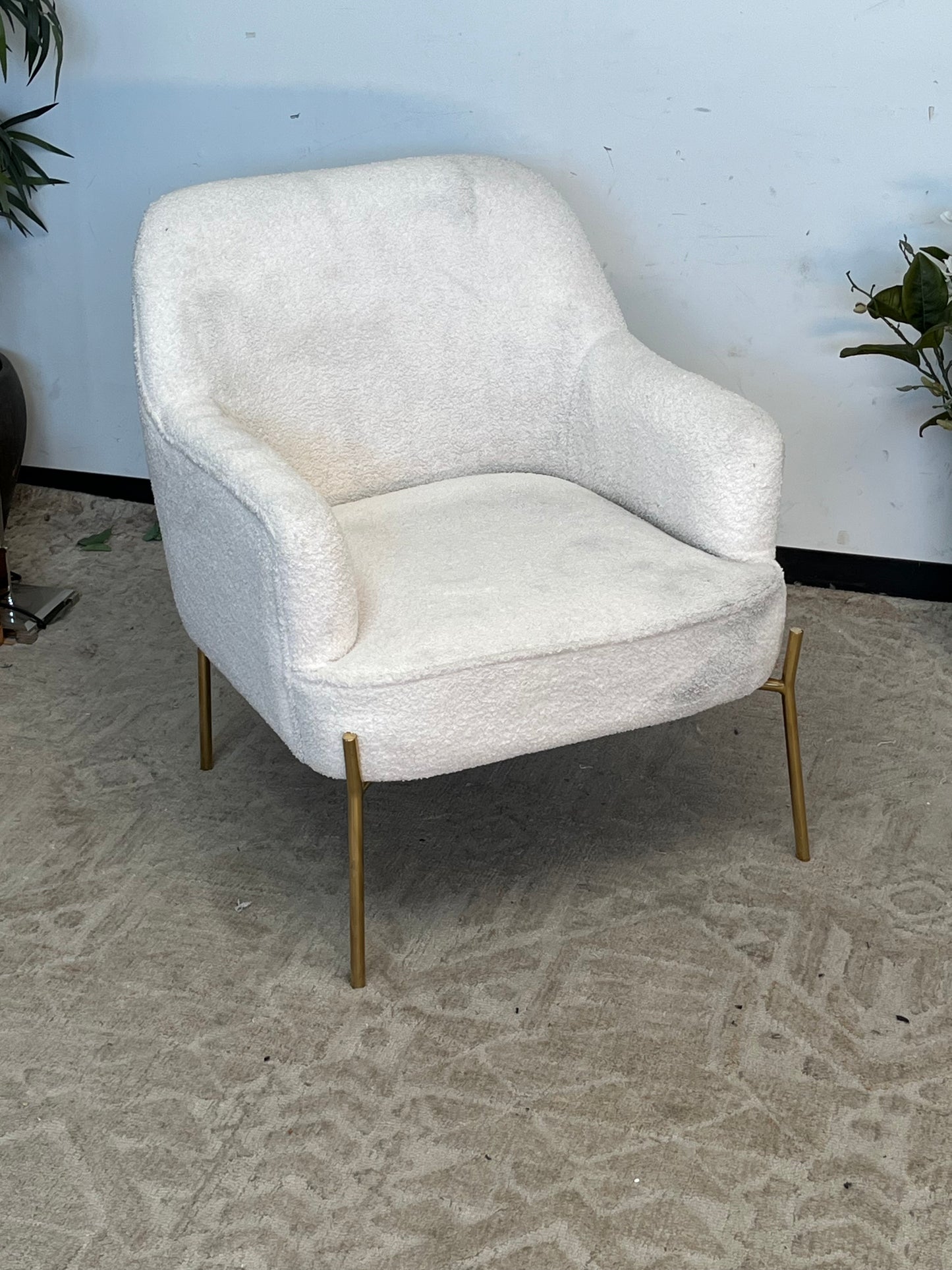 Modern Fuzzy High-Back Chair