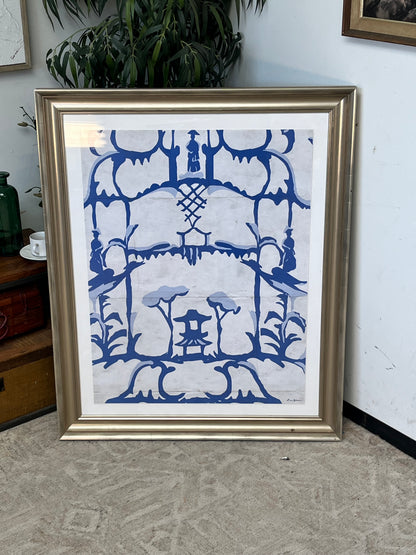 "Folly in Blue" by Dana Gibson Framed Print