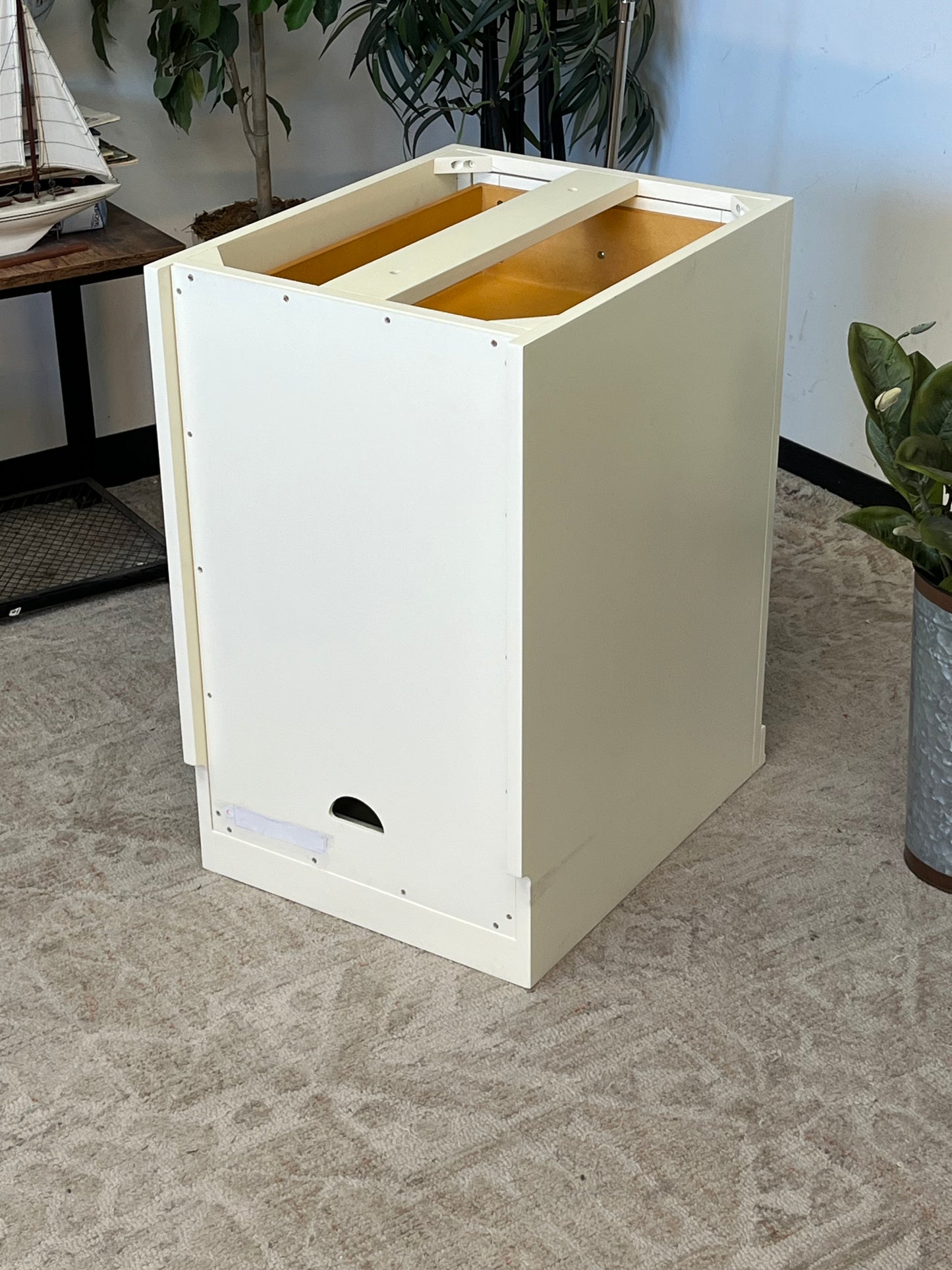 Farmhouse Style Pedestal Cabinet Without Top