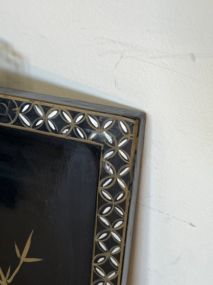 Mother of Pearl Panel "Orange Birds"