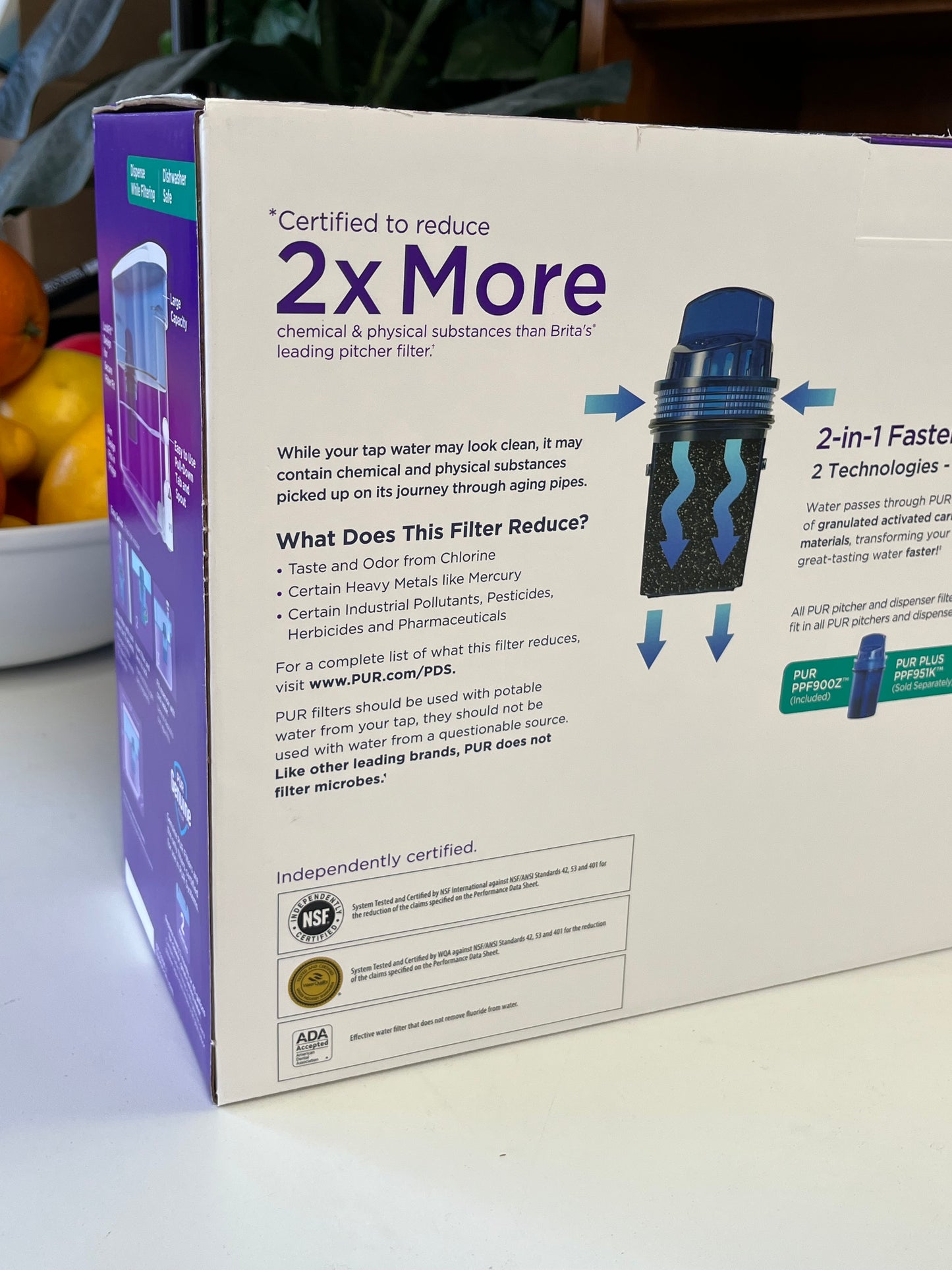 PUR 30-Cup Countertop Water Filter Dispenser, 1 Genuine PUR Filter