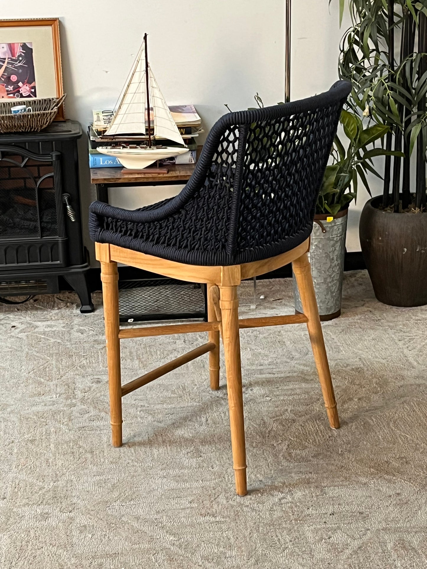 Woven Rope Outdoor Counter Stool