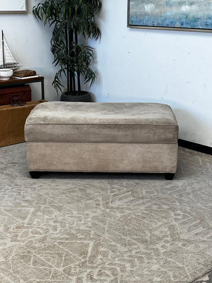Crate & Barrel Linen Ottoman w/ Storage