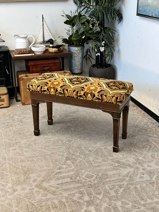 Vintage Tapestry Piano Bench