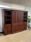 Wooden Media Storage Cabinet With Two Adjoining Bookcases