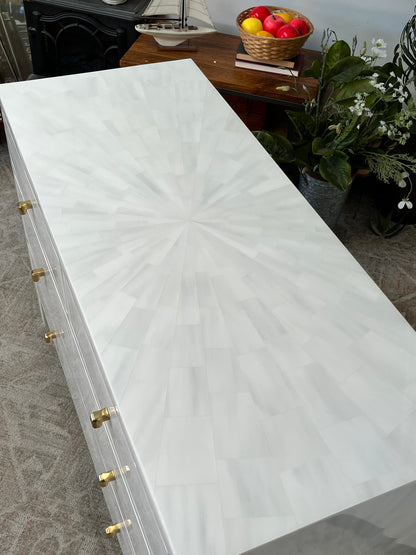 Modern Faux Horn White Dresser
