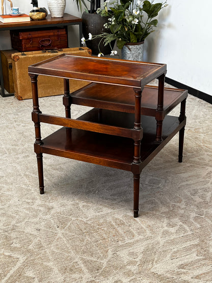 Weiman Furniture Leather Top Side Table