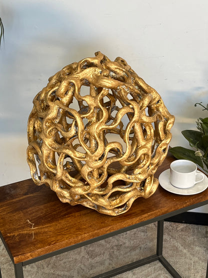 Gold Finished Abstract Large Orb