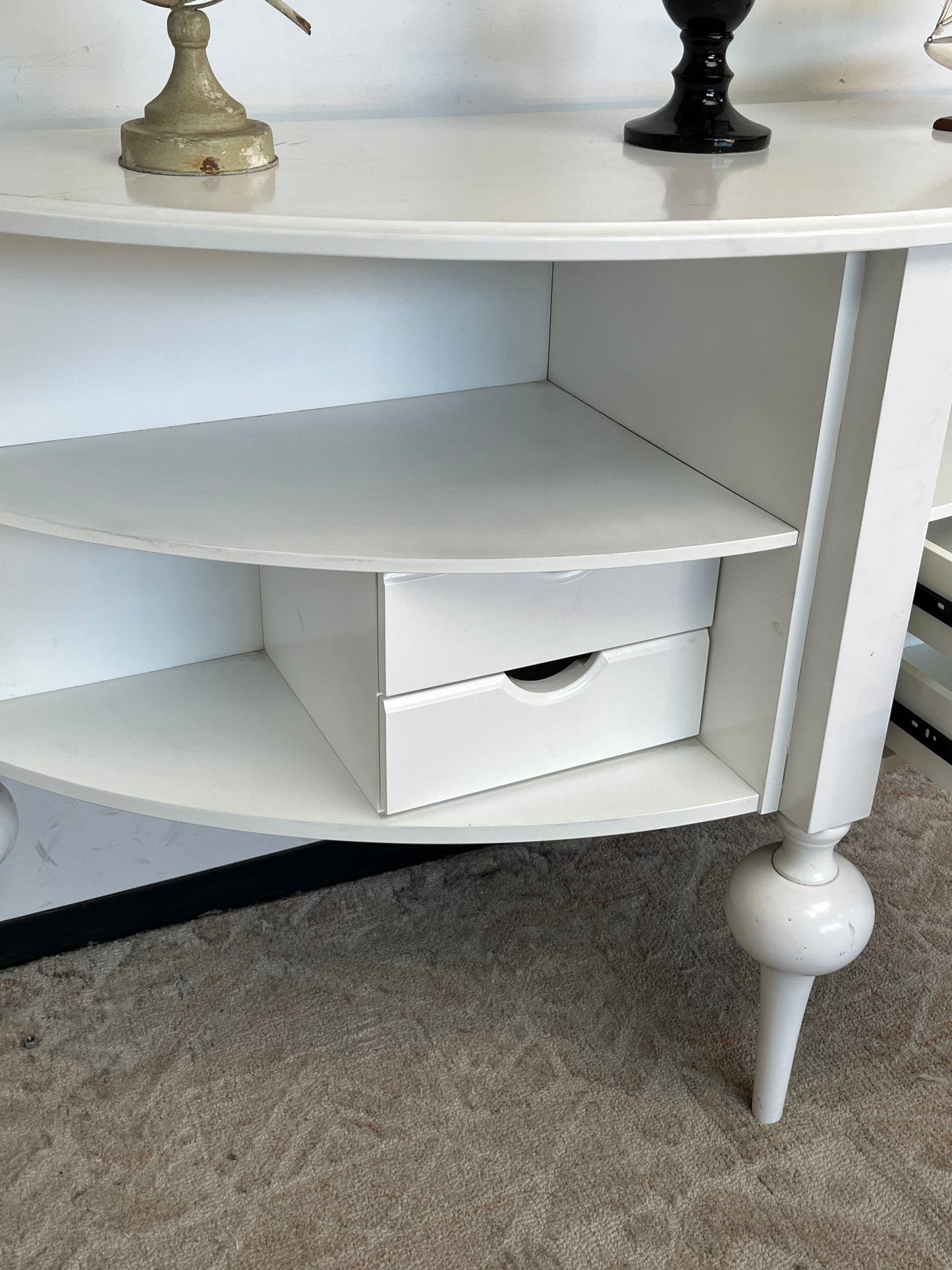 Modern White Demilune Sideboard