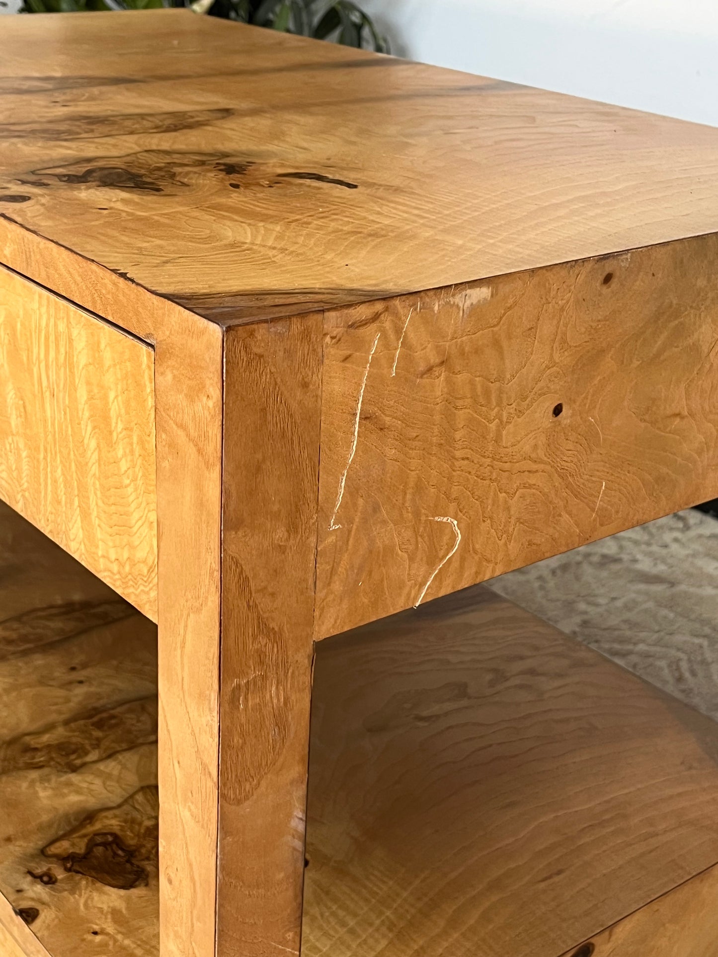 Burlwood Double Drawer End Table