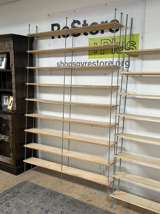 Custom Made 9-Shelf Wooden Bookshelf