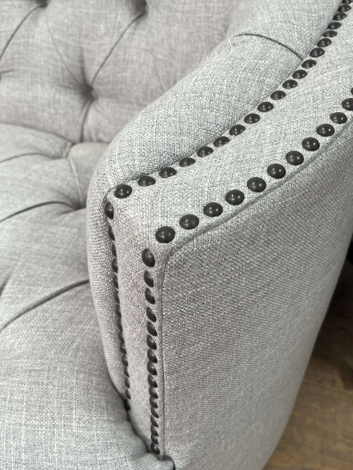 Modern Tufted 84" Gray Sofa