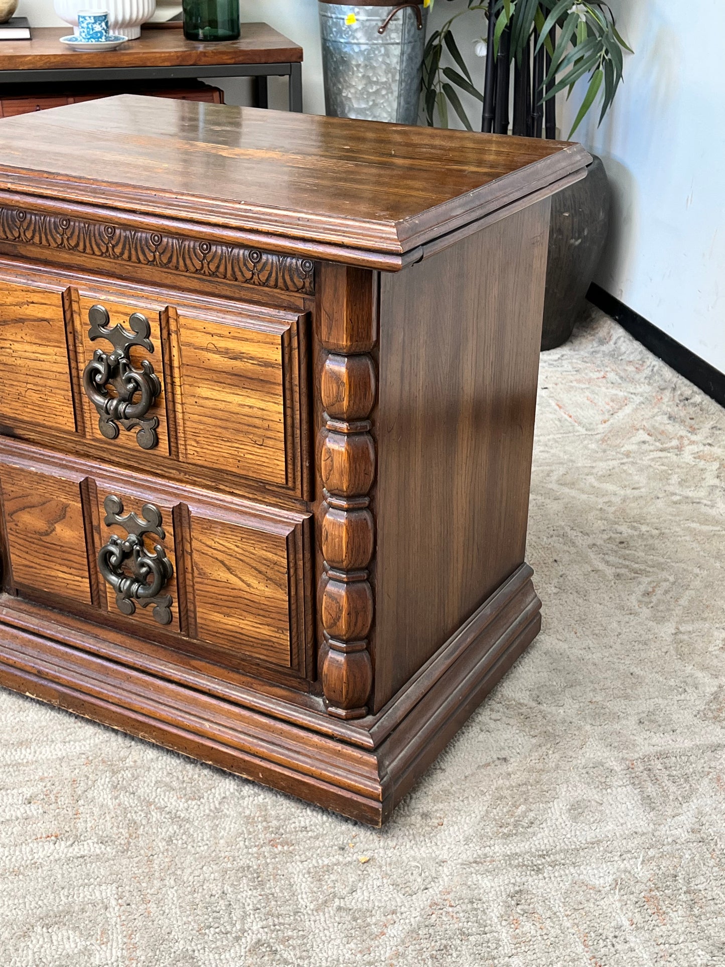 Vintage Column-Style Nightstand