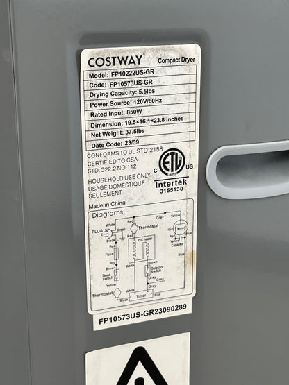 Costway 1.5 Cu .ft Clothes Dryer