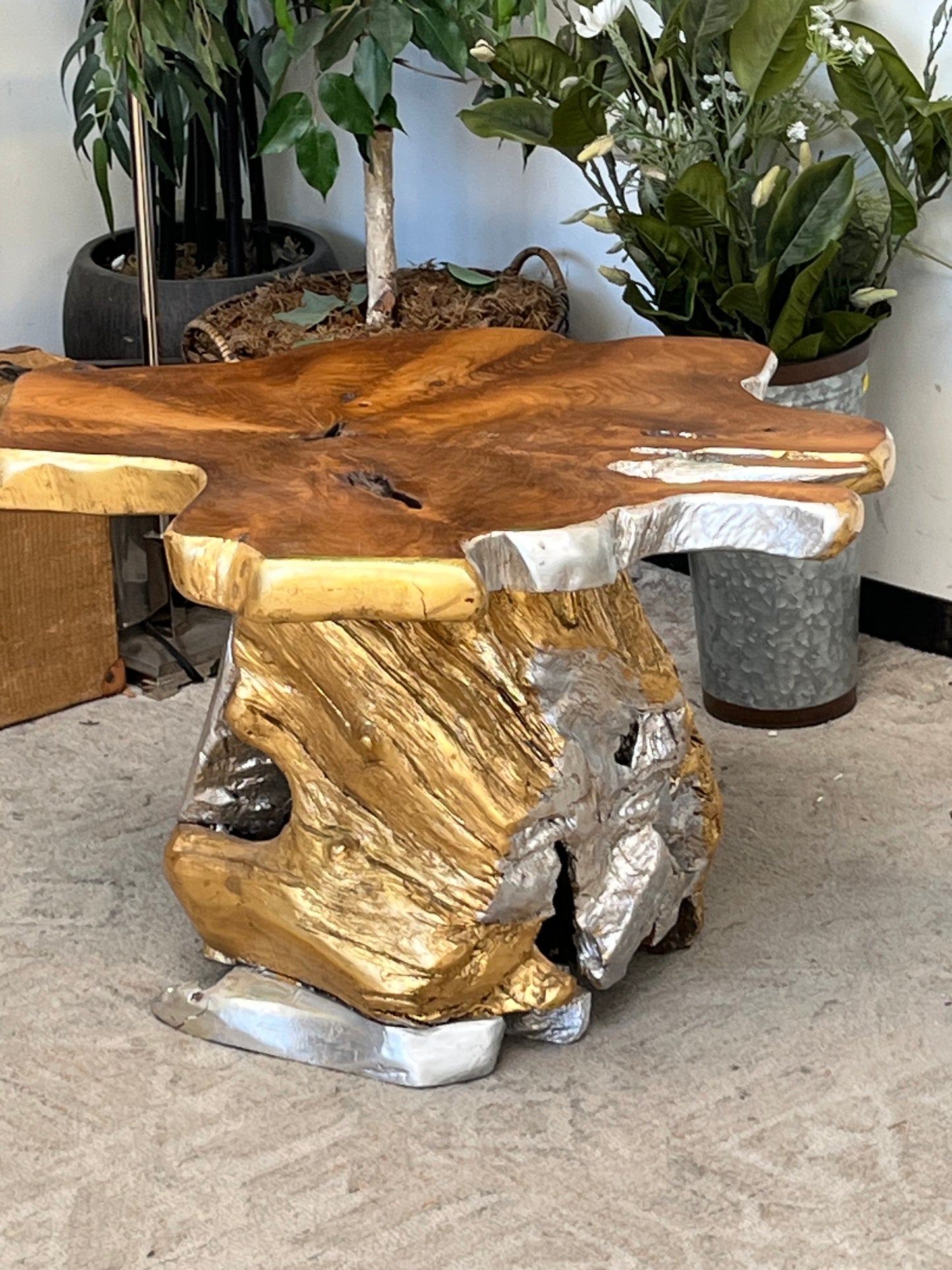 Rustic Style Solid Wood Side Table