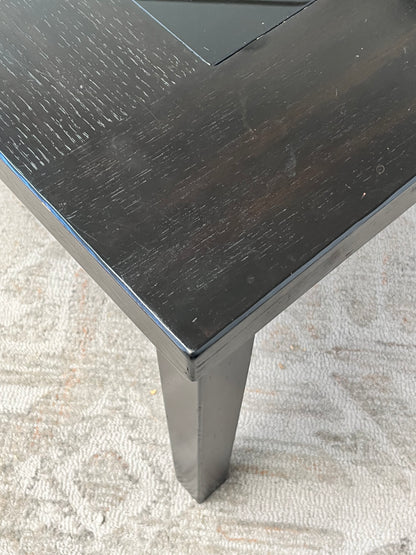 Traditional Style Glasstop Coffee Table