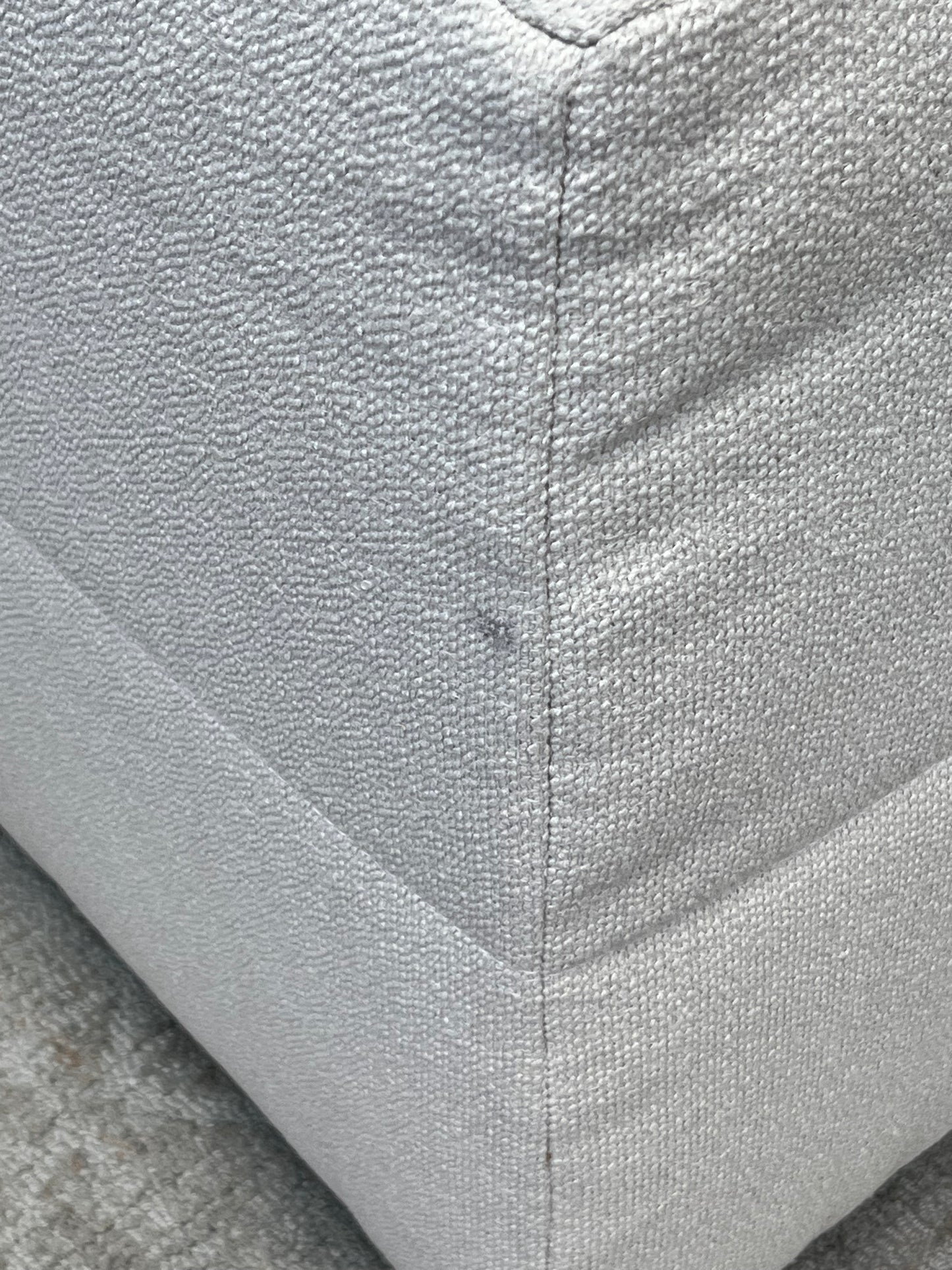 Kreiss Square Linen Ottoman