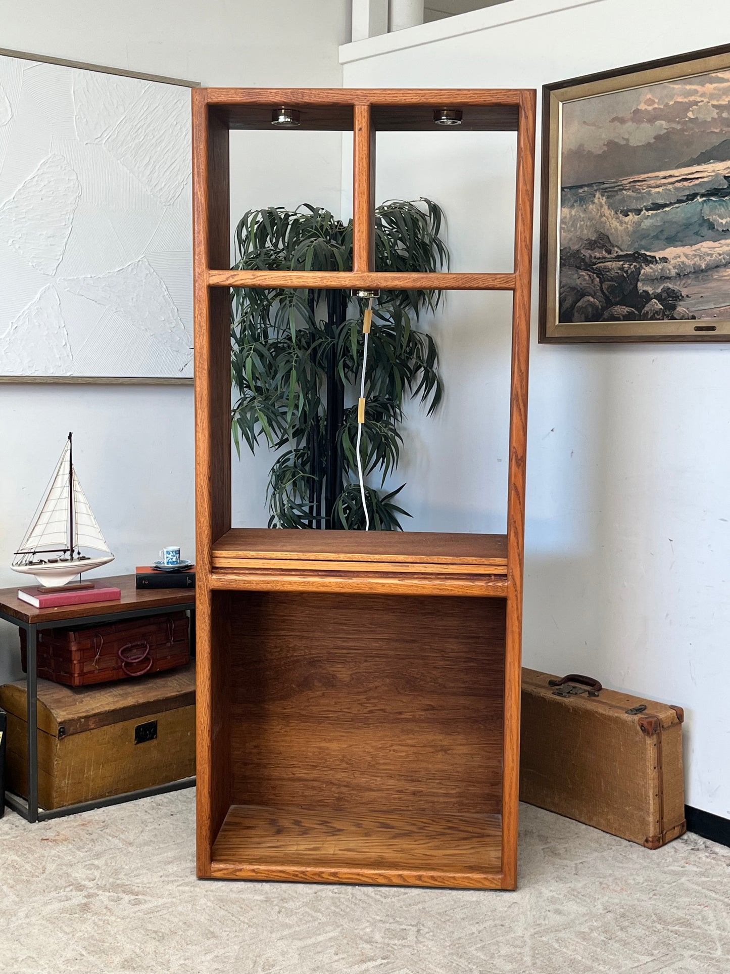 Mid Century 72" Wooden Bookcase