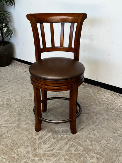 Wooden Counter-Height Swivel Chair