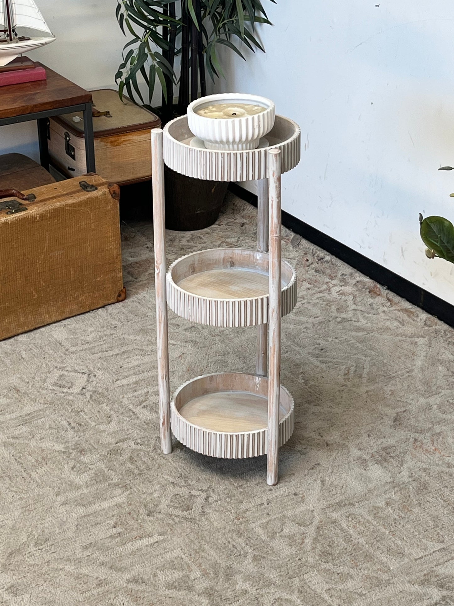 Modern 3-Tier Oval Side Table