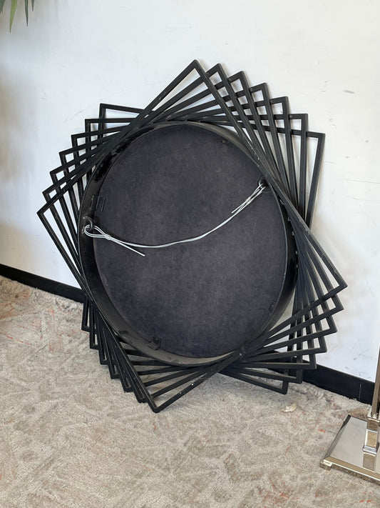 Modern Black Metal Zig-Zag Mirror