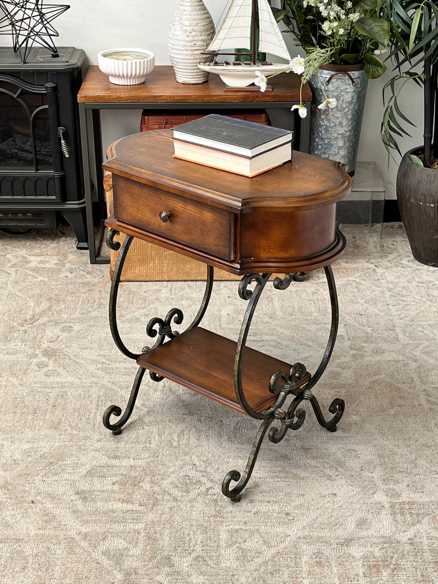 Vintage Style Wooden End Table