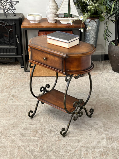 Vintage Style Wooden End Table