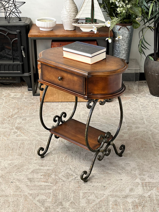 Vintage Style Wooden End Table