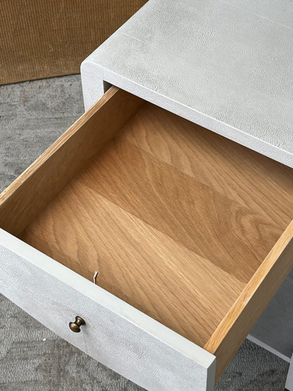 Modern Faux Raffia Nightstand
