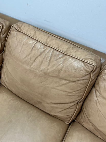 Ethan Allen Tan Leather Couch
