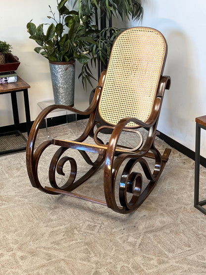 Cane Rattan Wicker Rocking Chair