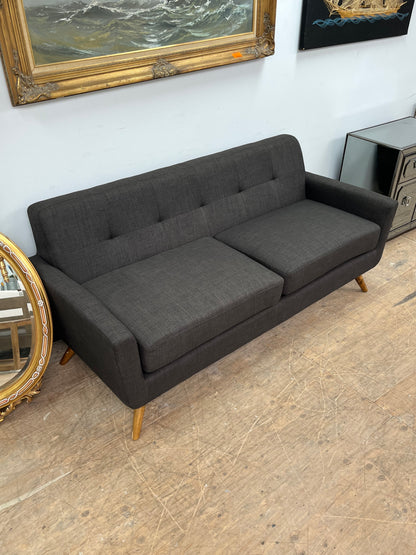 Mid Century Style Black 75" Couch