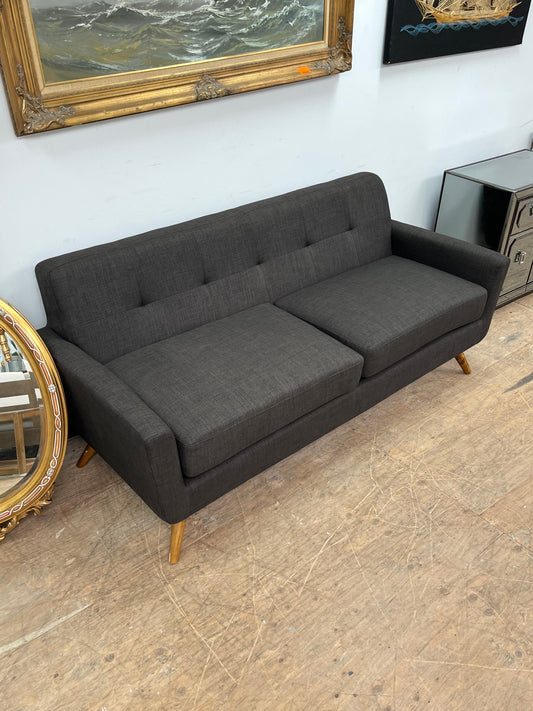 Mid Century Style Black 75" Couch