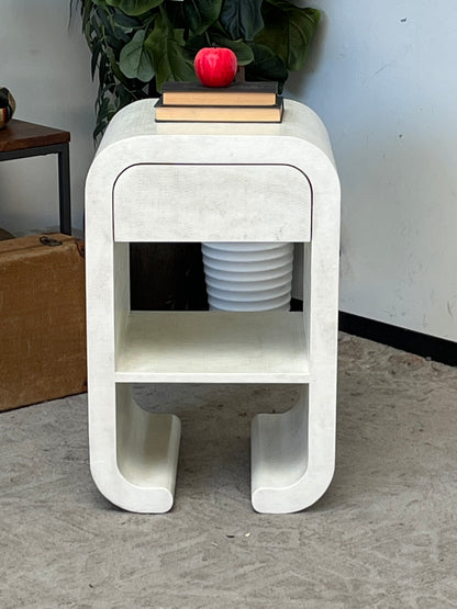 Modern Textured White Nightstand