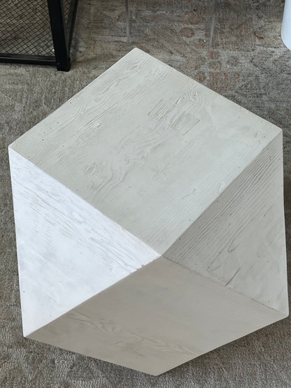 Geometric Cube White Nightsand