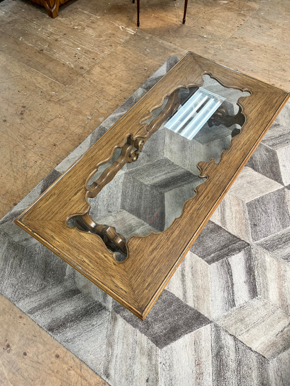 Vintage Wood-Carved Coffee Table
