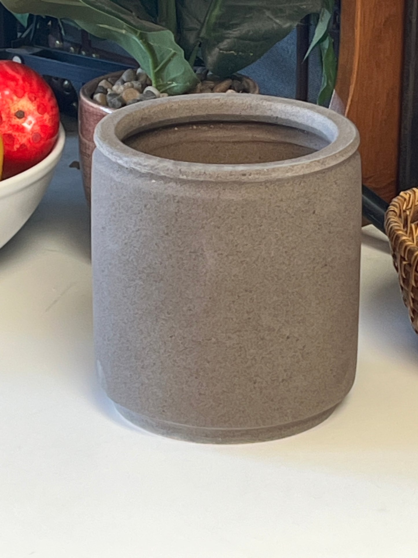 Ceramic All Weather Planter Dark Gray